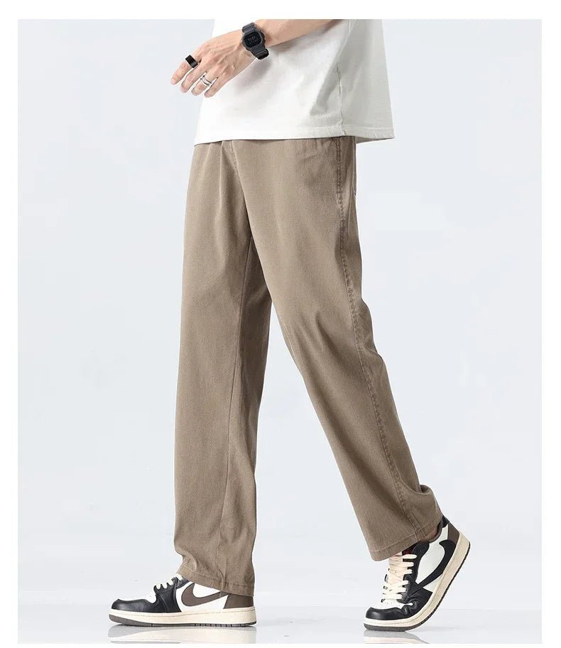 Men's Lyocell Straight Trousers - Ultra - Thin Breathable Casual Summer Sweatpants - StepByStepNow