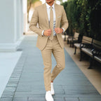 Men's New Linen Single Row One Button Suit - StepByStepNow