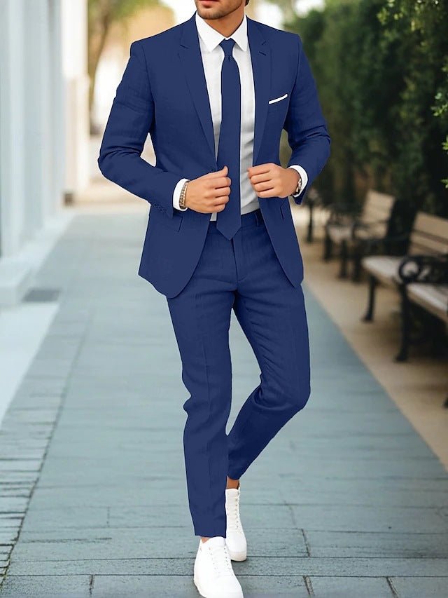 Men's New Linen Single Row One Button Suit - StepByStepNow