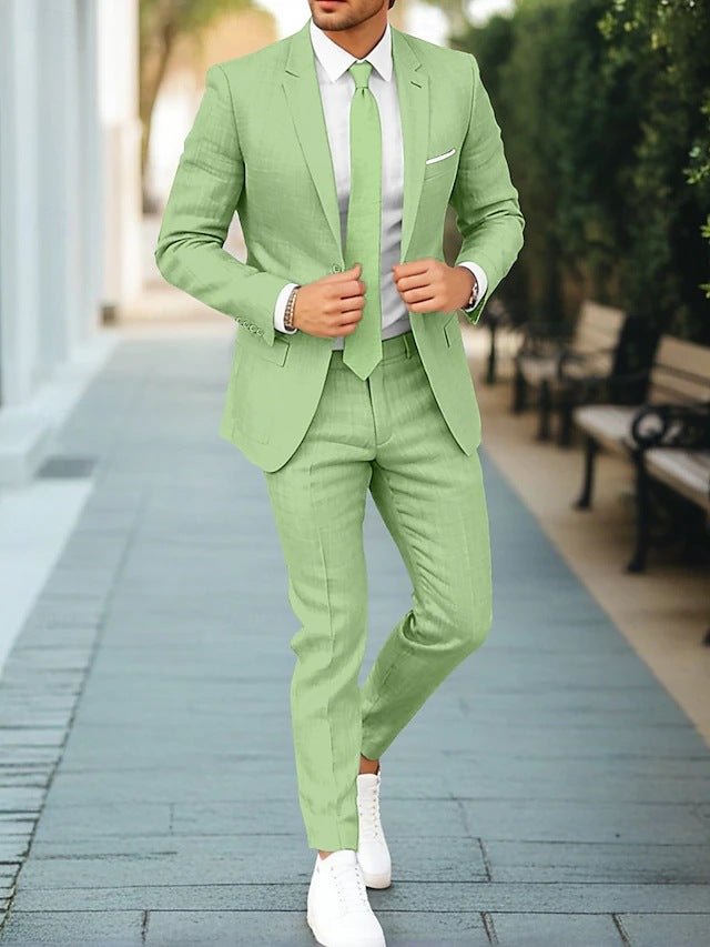 Men's New Linen Single Row One Button Suit - StepByStepNow
