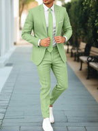 Men's New Linen Single Row One Button Suit - StepByStepNow