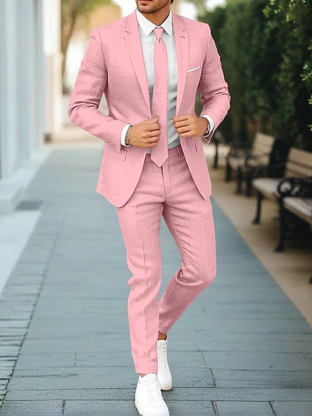 Men's New Linen Single Row One Button Suit - StepByStepNow