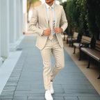 Men's New Linen Single Row One Button Suit - StepByStepNow