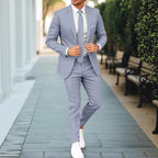 Men's New Linen Single Row One Button Suit - StepByStepNow