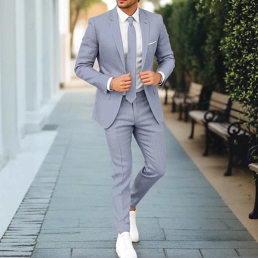 Men's New Linen Single Row One Button Suit - StepByStepNow