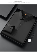 Men's Non - Iron Business Shirt - High Elasticity Long Sleeve Wrinkle - Free Formal Top - StepByStepNow