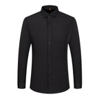 Men's Non - Iron Business Shirt - High Elasticity Long Sleeve Wrinkle - Free Formal Top - StepByStepNow