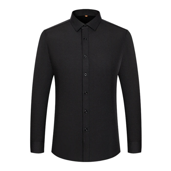 Men's Non - Iron Business Shirt - High Elasticity Long Sleeve Wrinkle - Free Formal Top - StepByStepNow