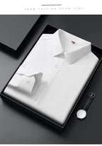 Men's Non - Iron Business Shirt - High Elasticity Long Sleeve Wrinkle - Free Formal Top - StepByStepNow