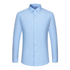Men's Non - Iron Business Shirt - High Elasticity Long Sleeve Wrinkle - Free Formal Top - StepByStepNow