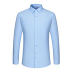 Men's Non - Iron Business Shirt - High Elasticity Long Sleeve Wrinkle - Free Formal Top - StepByStepNow