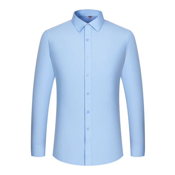 Men's Non - Iron Business Shirt - High Elasticity Long Sleeve Wrinkle - Free Formal Top - StepByStepNow