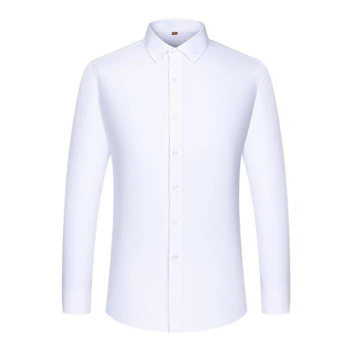 Men's Non - Iron Business Shirt - High Elasticity Long Sleeve Wrinkle - Free Formal Top - StepByStepNow