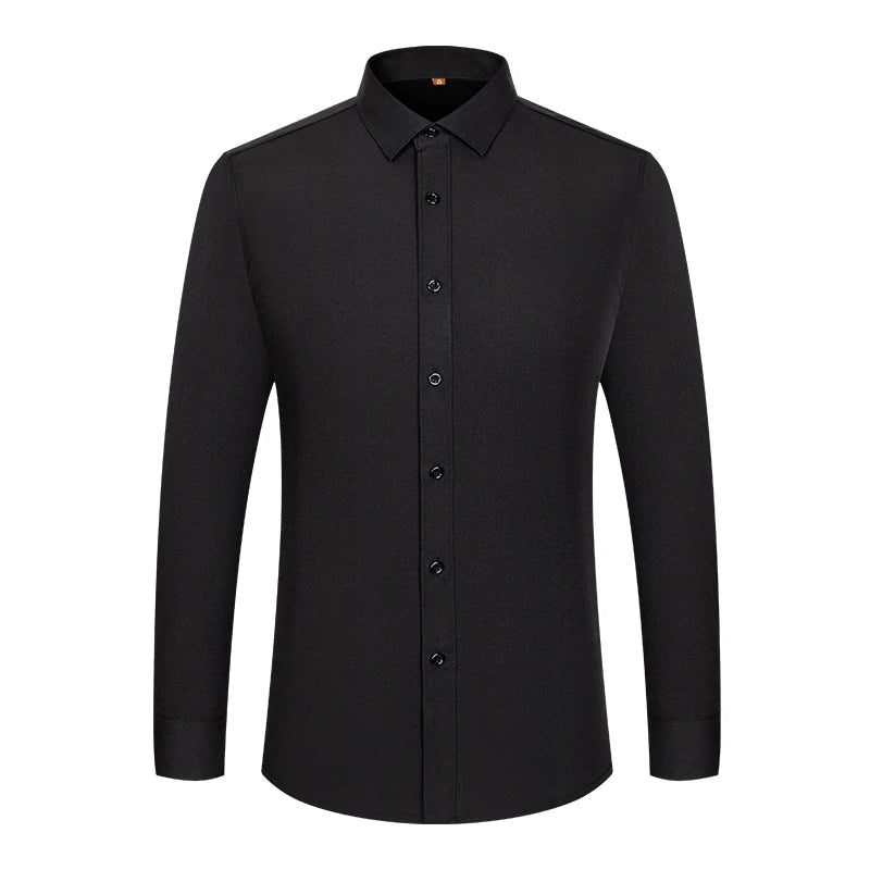 Men's Non - Iron Business Shirt - High Elasticity Long Sleeve Wrinkle - Free Formal Top - StepByStepNow