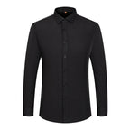 Men's Non - Iron Business Shirt - High Elasticity Long Sleeve Wrinkle - Free Formal Top - StepByStepNow