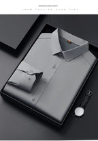 Men's Non - Iron Business Shirt - High Elasticity Long Sleeve Wrinkle - Free Formal Top - StepByStepNow
