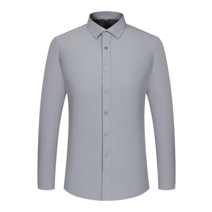 Men's Non - Iron Business Shirt - High Elasticity Long Sleeve Wrinkle - Free Formal Top - StepByStepNow