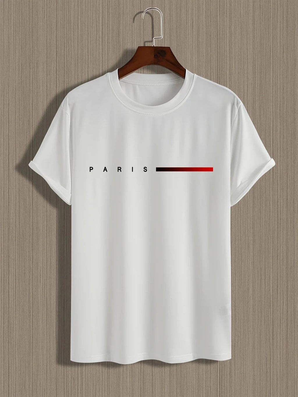 Men's Paris Letter Print T-Shirt - Creative Summer Loose Casual Round Neck Top | StepbyStepNow - StepByStepNow