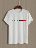 Men's Paris Letter Print T-Shirt - Creative Summer Loose Casual Round Neck Top | StepbyStepNow - StepByStepNow