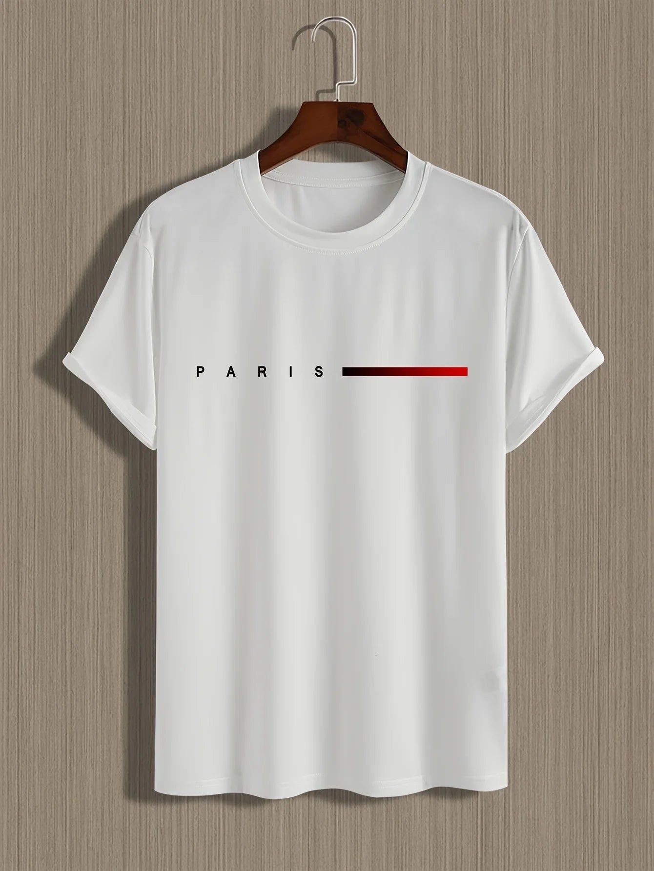 Men's Paris Letter Print T-Shirt - Creative Summer Loose Casual Round Neck Top | StepbyStepNow - StepByStepNow