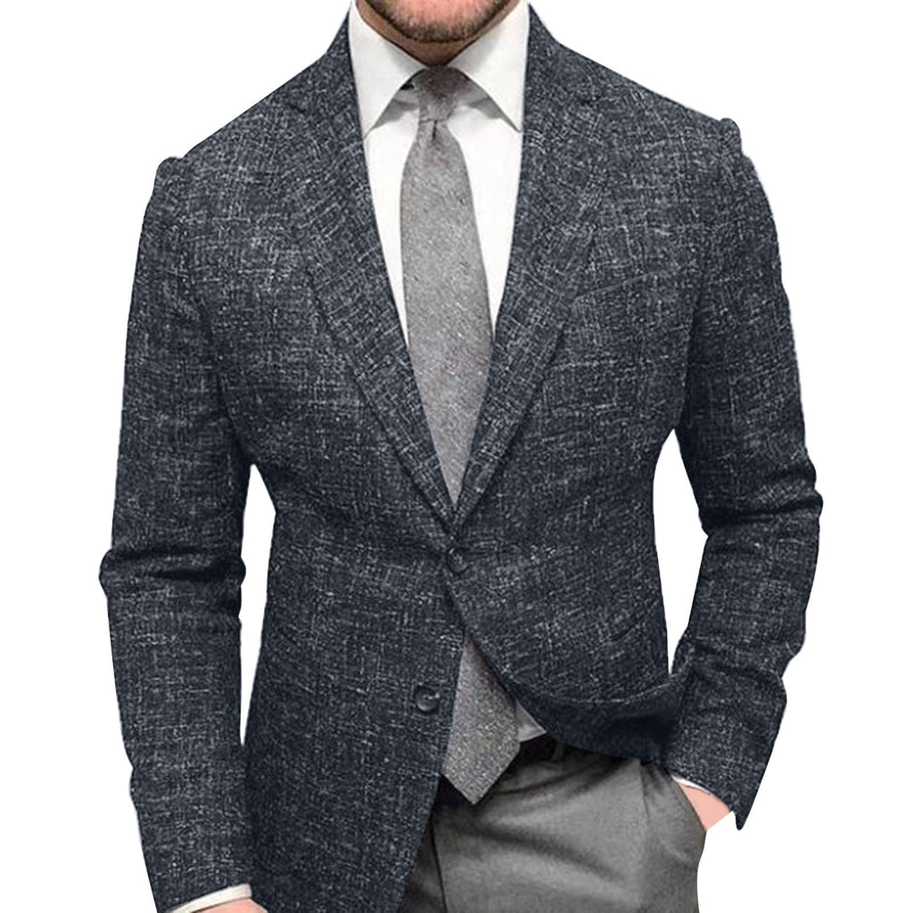 Men's Plaid Lapel Long Sleeve Suit Coat Men's Business Suit - StepByStepNow
