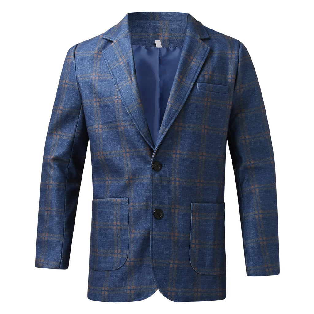 Men's Plaid Lapel Long Sleeve Suit Coat Men's Business Suit - StepByStepNow