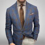 Men's Plaid Lapel Long Sleeve Suit Coat Men's Business Suit - StepByStepNow