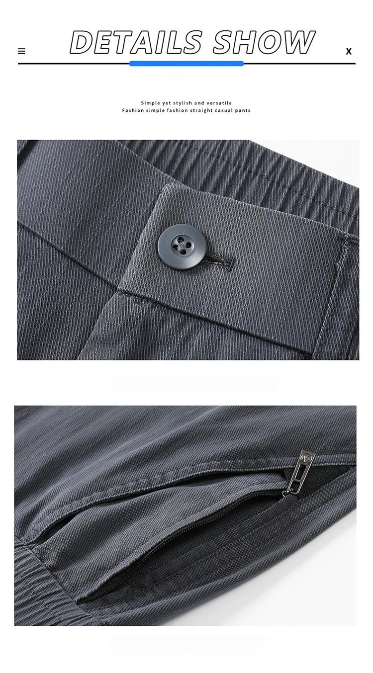 Men’s Premium Cotton Casual Pants – Slim Fit Korean Fashion Trousers - StepByStepNow