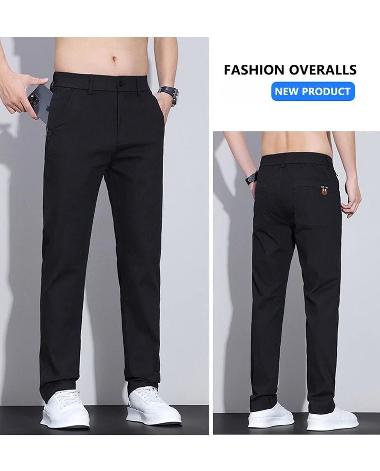 Men’s Premium Cotton Casual Pants – Slim Fit Korean Fashion Trousers - StepByStepNow