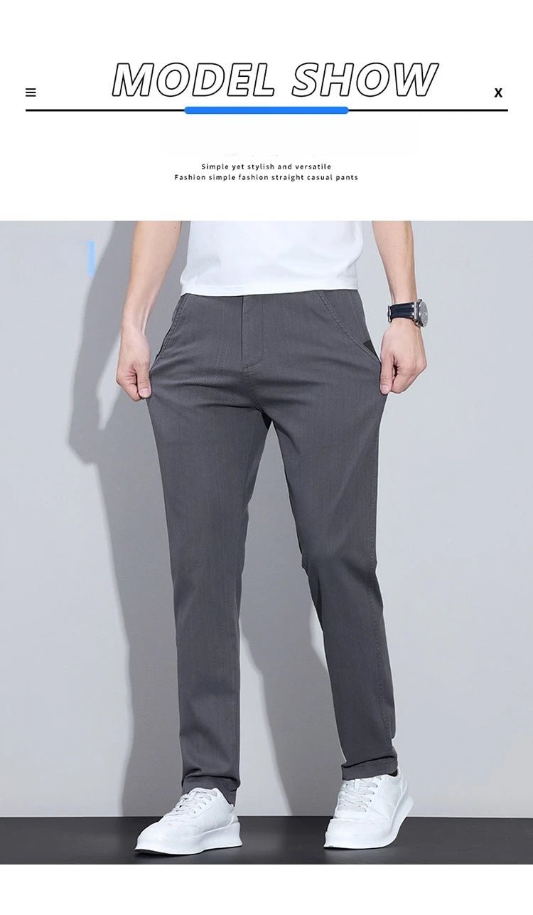 Men’s Premium Cotton Casual Pants – Slim Fit Korean Fashion Trousers - StepByStepNow