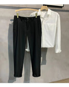 Men’s Premium Cotton Stretch Trousers – Classic Business - Casual Fashion - StepByStepNow