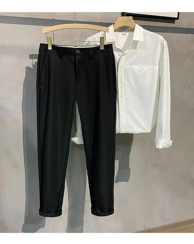 Men’s Premium Cotton Stretch Trousers – Classic Business - Casual Fashion - StepByStepNow