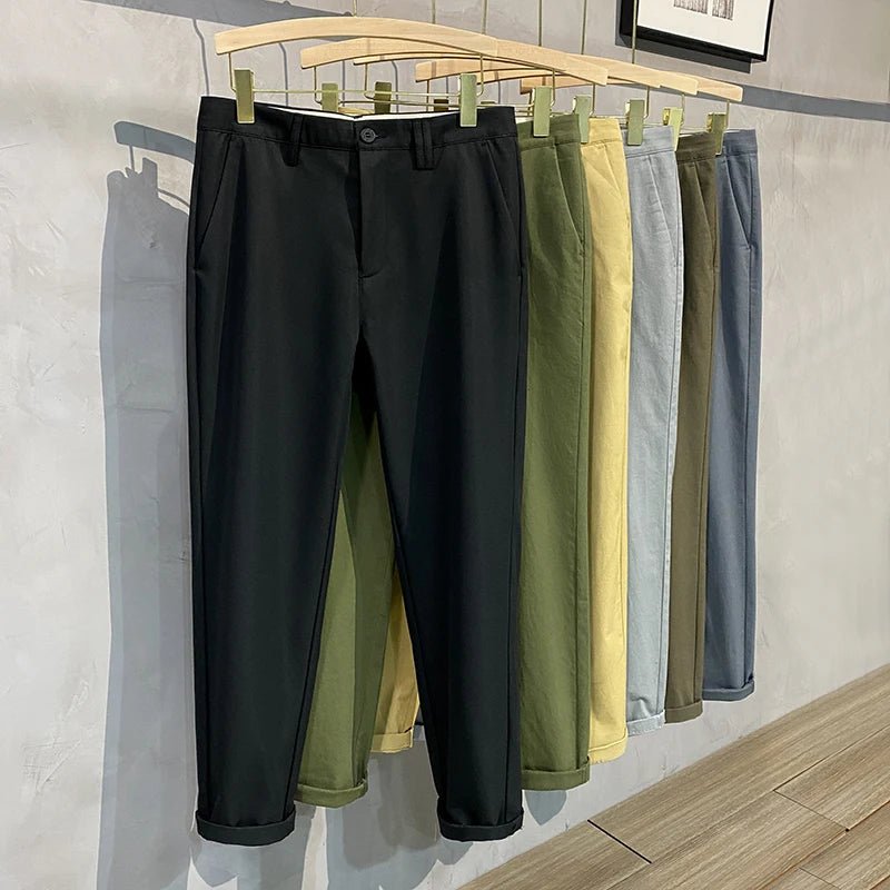 Men’s Premium Cotton Stretch Trousers – Classic Business - Casual Fashion - StepByStepNow