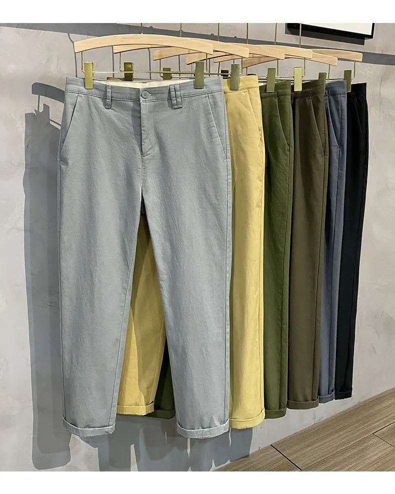Men’s Premium Cotton Stretch Trousers – Classic Business - Casual Fashion - StepByStepNow