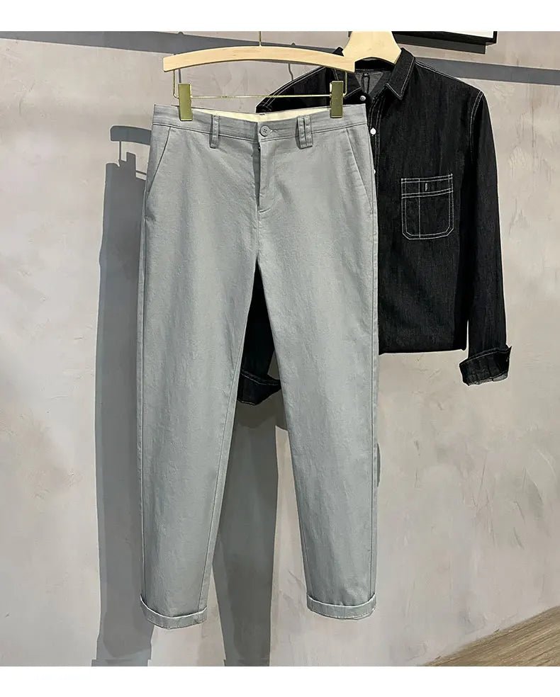 Men’s Premium Cotton Stretch Trousers – Classic Business - Casual Fashion - StepByStepNow