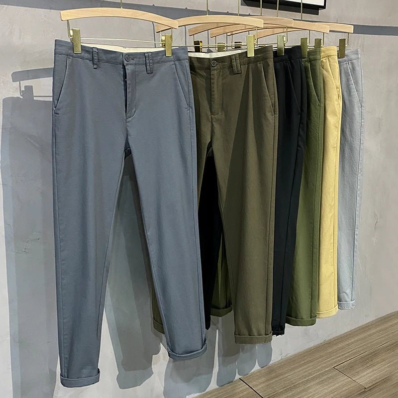 Men’s Premium Cotton Stretch Trousers – Classic Business - Casual Fashion - StepByStepNow
