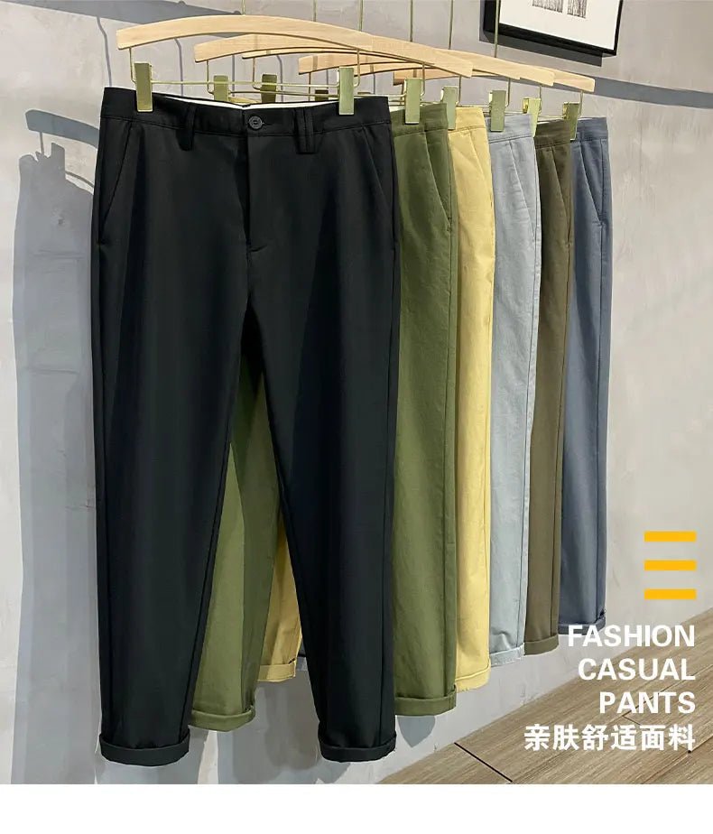 Men’s Premium Cotton Stretch Trousers – Classic Business - Casual Fashion - StepByStepNow