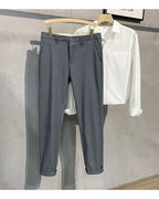 Men’s Premium Cotton Stretch Trousers – Classic Business - Casual Fashion - StepByStepNow