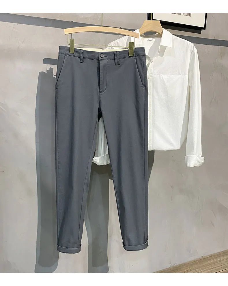Men’s Premium Cotton Stretch Trousers – Classic Business - Casual Fashion - StepByStepNow