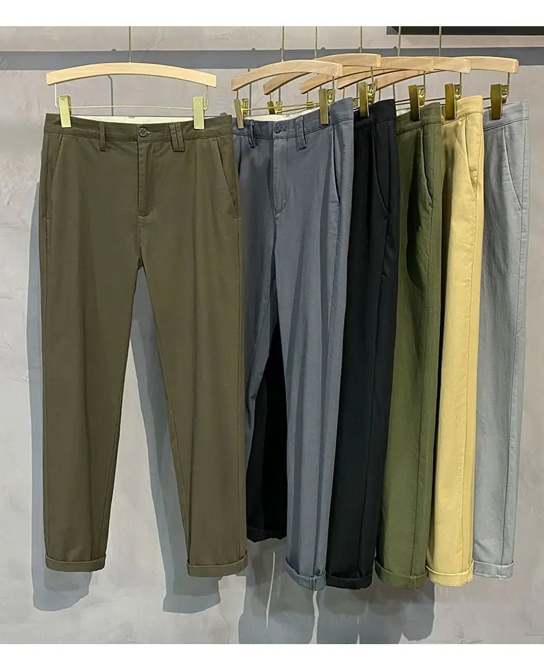 Men’s Premium Cotton Stretch Trousers – Classic Business - Casual Fashion - StepByStepNow