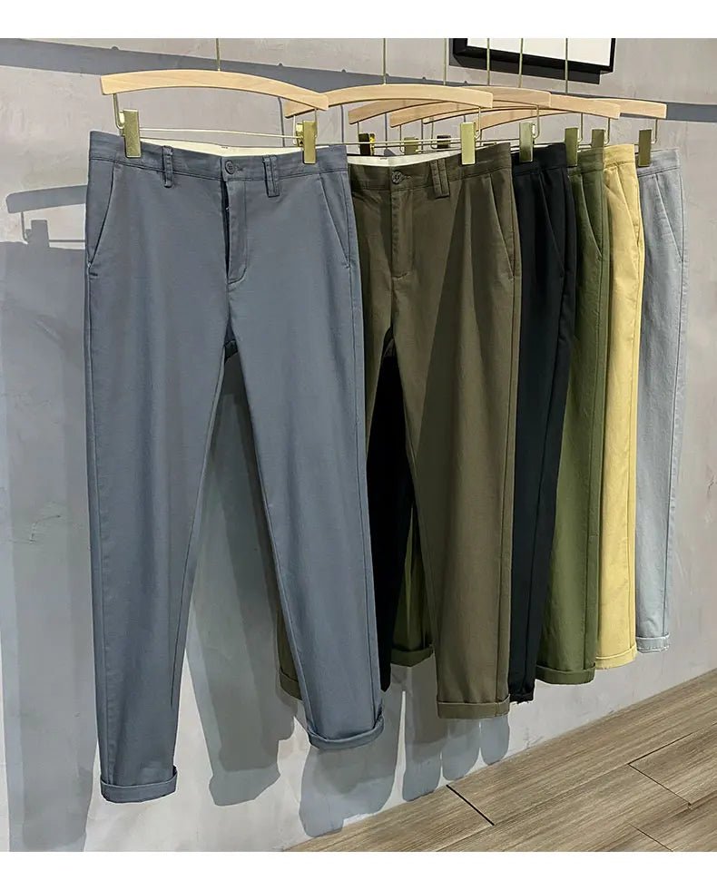Men’s Premium Cotton Stretch Trousers – Classic Business - Casual Fashion - StepByStepNow