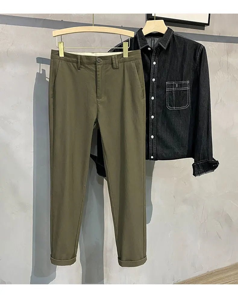 Men’s Premium Cotton Stretch Trousers – Classic Business - Casual Fashion - StepByStepNow