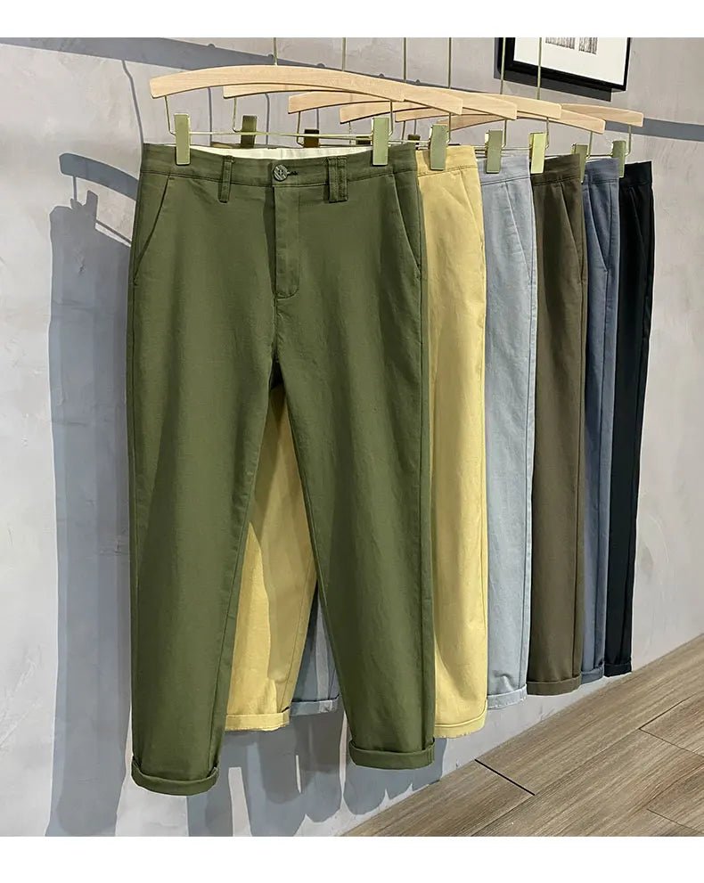 Men’s Premium Cotton Stretch Trousers – Classic Business - Casual Fashion - StepByStepNow