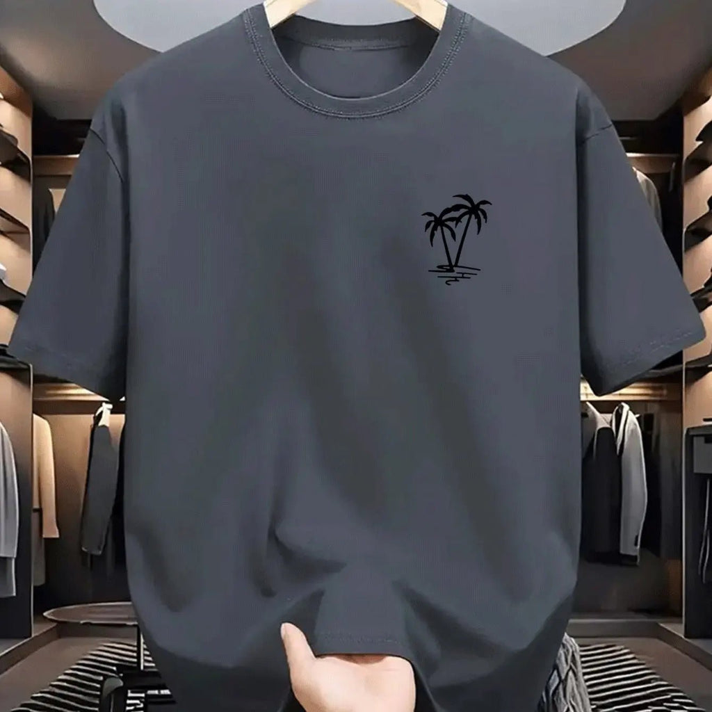 Men's Pure Cotton Casual T-Shirt - Breathable O - Neck Short Sleeve Shopping Tee - StepByStepNow