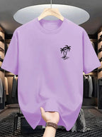 Men's Pure Cotton Casual T-Shirt - Breathable O - Neck Short Sleeve Shopping Tee - StepByStepNow