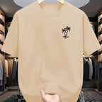 Men's Pure Cotton Casual T-Shirt - Breathable O - Neck Short Sleeve Shopping Tee - StepByStepNow