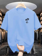 Men's Pure Cotton Casual T-Shirt - Breathable O - Neck Short Sleeve Shopping Tee - StepByStepNow
