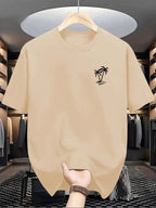 Men's Pure Cotton Casual T-Shirt - Breathable O - Neck Short Sleeve Shopping Tee - StepByStepNow