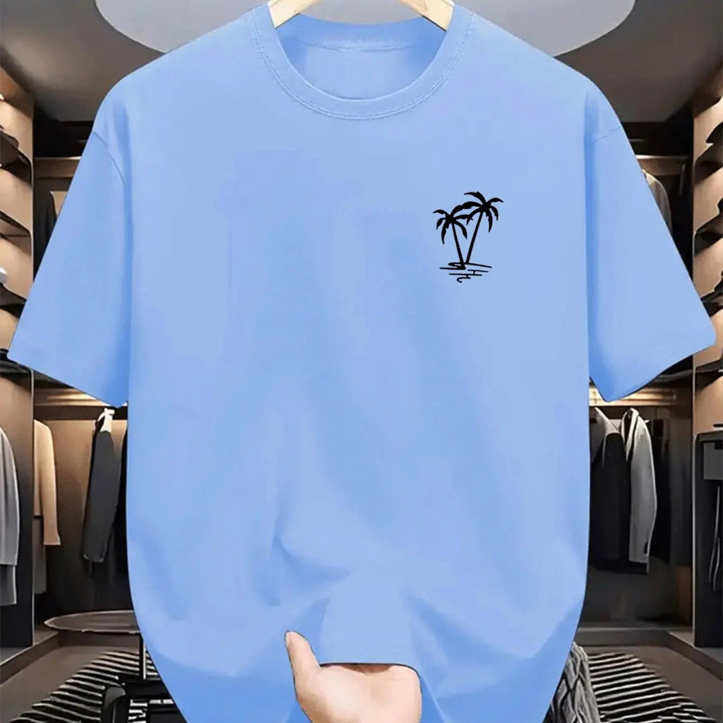 Men's Pure Cotton Casual T-Shirt - Breathable O - Neck Short Sleeve Shopping Tee - StepByStepNow