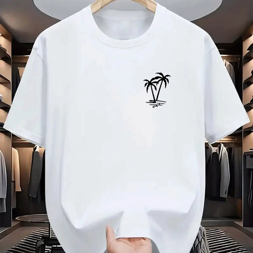 Men's Pure Cotton Casual T-Shirt - Breathable O - Neck Short Sleeve Shopping Tee - StepByStepNow